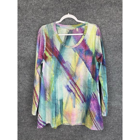 Soft Surroundings Tops - Soft Surroundings Dale Abstract Watercolor Long Sleeve Tunic Top XL